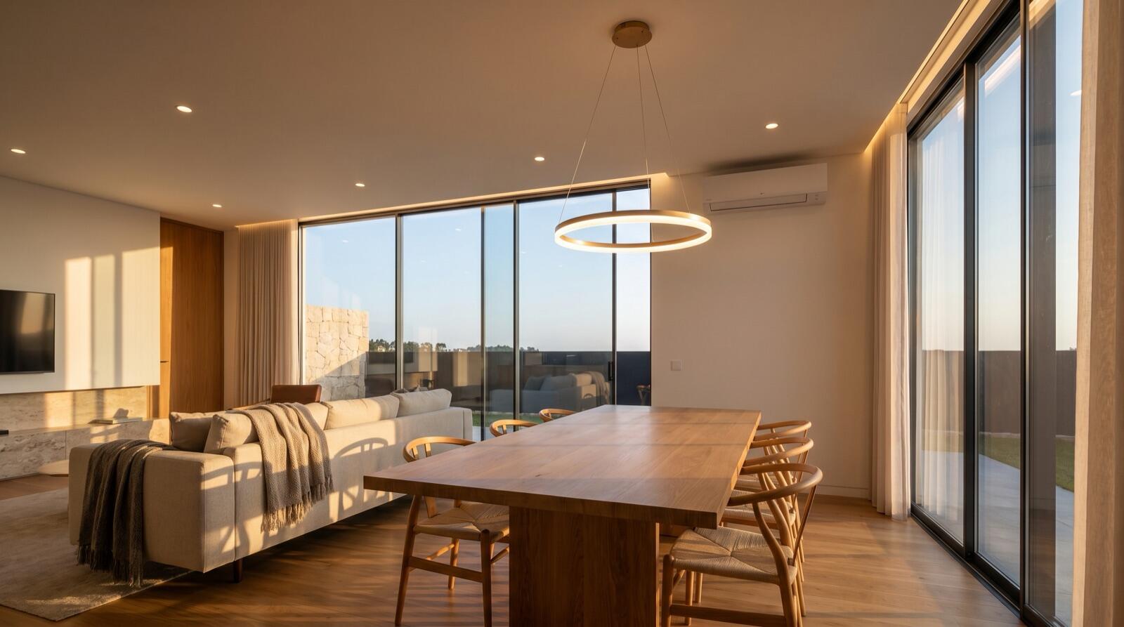 Interior moderno e bem iluminado transformado pela EletroSantosPro
